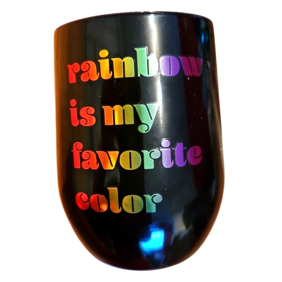 Tumbler, "Rainbow Is My Favorite Color," Black, Insulated, 12oz, NWT - Picture 1 of 3